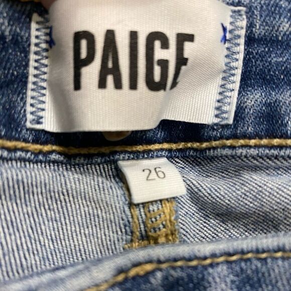Paige Verdugo Ankle Distressed Jeans Medium Wash Mid Rise Size 26 - Picture 15 of 15